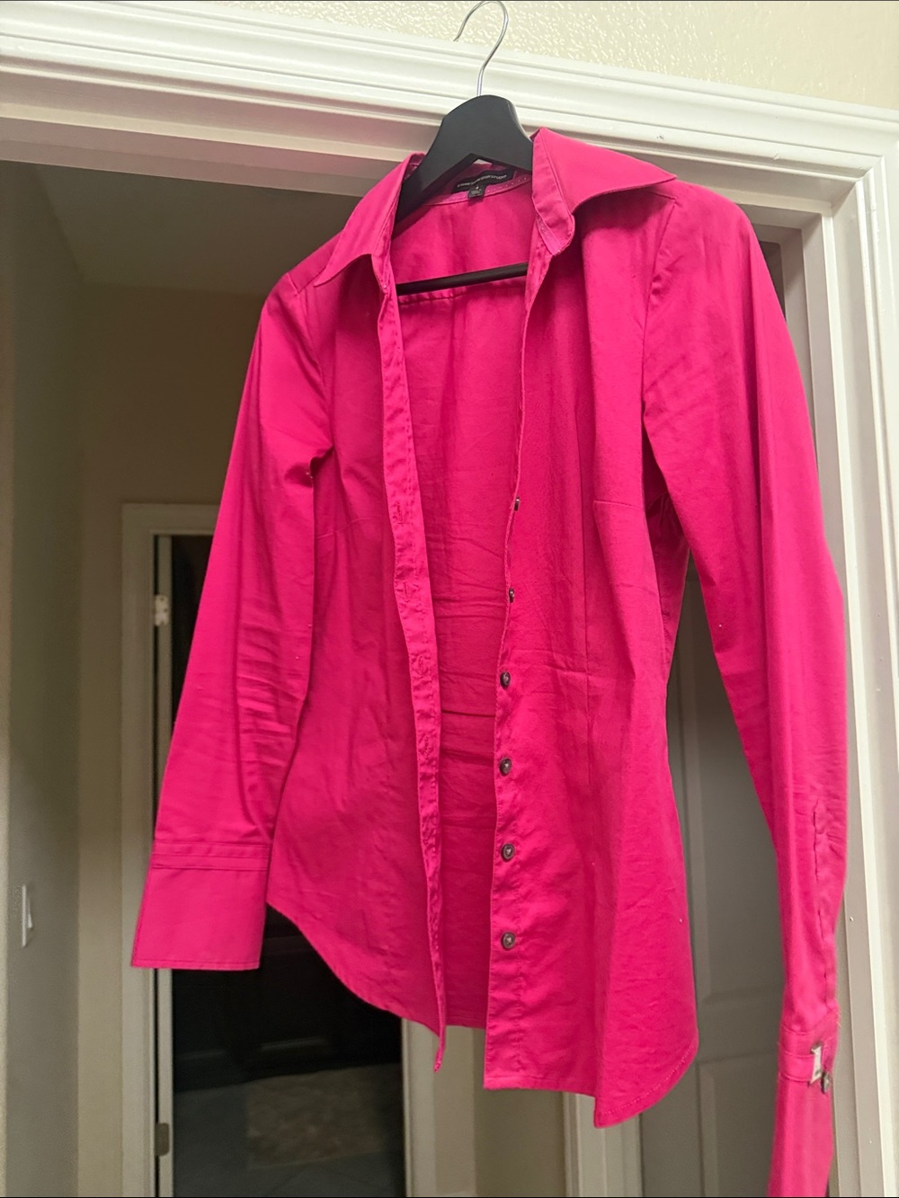 Express Women's Hot Pink Button-Front Shirt